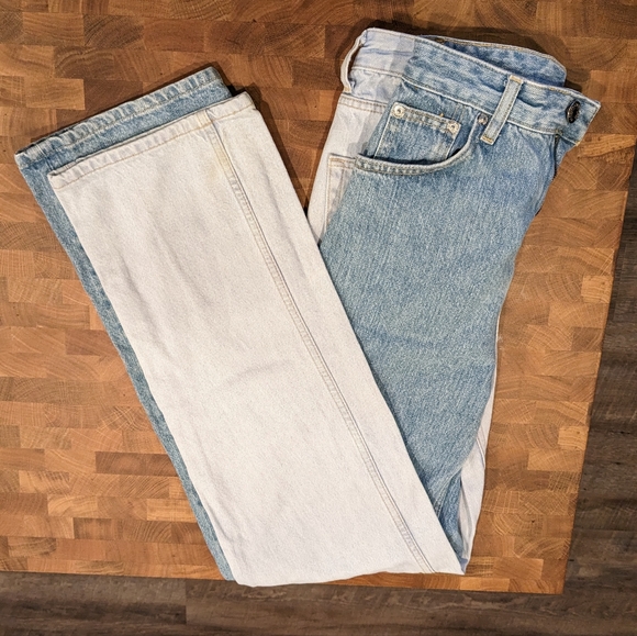 Pull & Bear split tone straight leg jeans - Picture 4 of 4